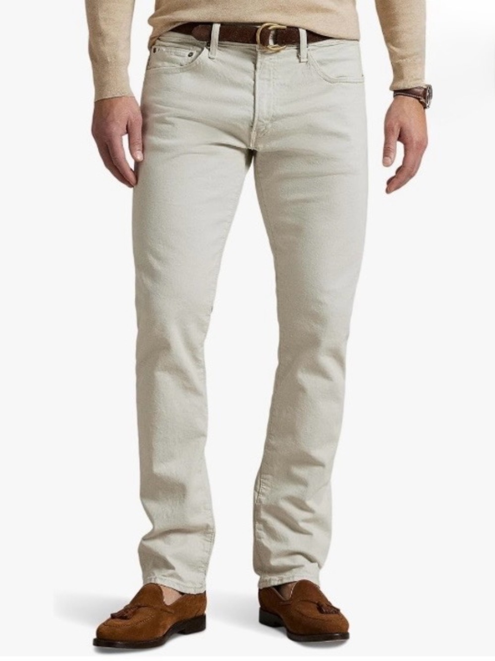 Polo by Ralph Lauren Slim Straight Jeans in Light Beige Size 33X30